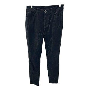 Cabi Black Velvet Pants Size 8 Womens Stretch Slim Fit Cotton Blend